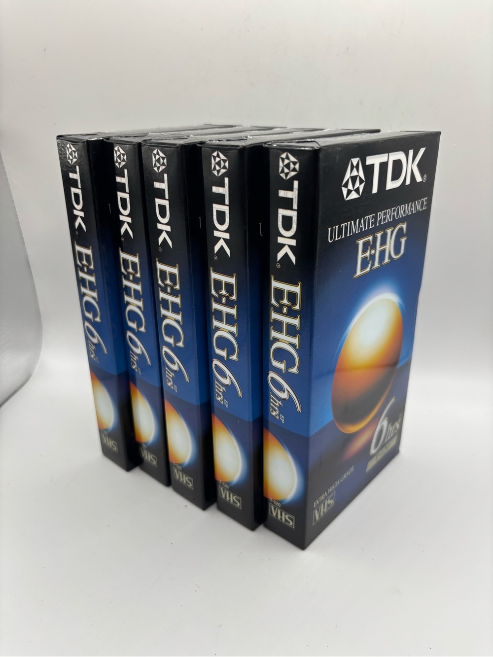 TDK E-HG T-120 Lot Of 5 Ultimate Performance VHS Tapes 6 Hr EP New Sealed